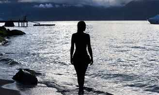 Girl, Beach, Sea image